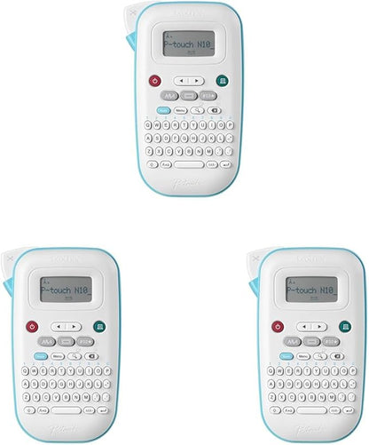 Brother P-Touch PT-N10 Personal Handheld Label Maker, Portable and Prints, P-Touch Btag ~½” (12mm) Wide Color Personalized Label Tapes, (Pack of 3)