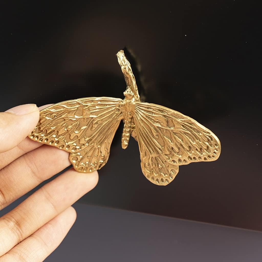 Brass Curtain Holdbacks 2 Pack, Polished Gold Butterfly Curtain Tiebacks Wall Mounted, Heavy Duty Curtain Hooks for Home Window Decoration Living Room Bedroom