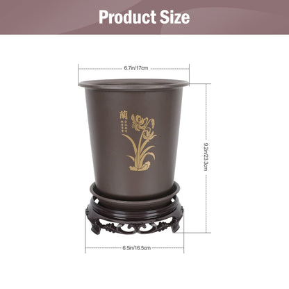 GANAZONO 2 PCS Orchid Flowerpots Rounded Flower Pots Plant Pots Plastic with Holes Drainage Base for Outdoor