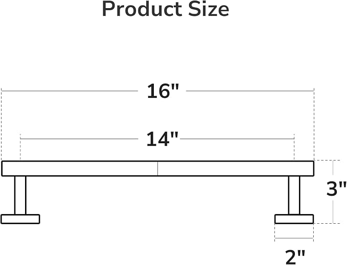 USHOWER Light Gold Towel Bar, 14-Inch Towel Racks for Bathroom Wall-Mounted, SUS304 Stainless Steel Towel Rod (Total Length 16-Inch)