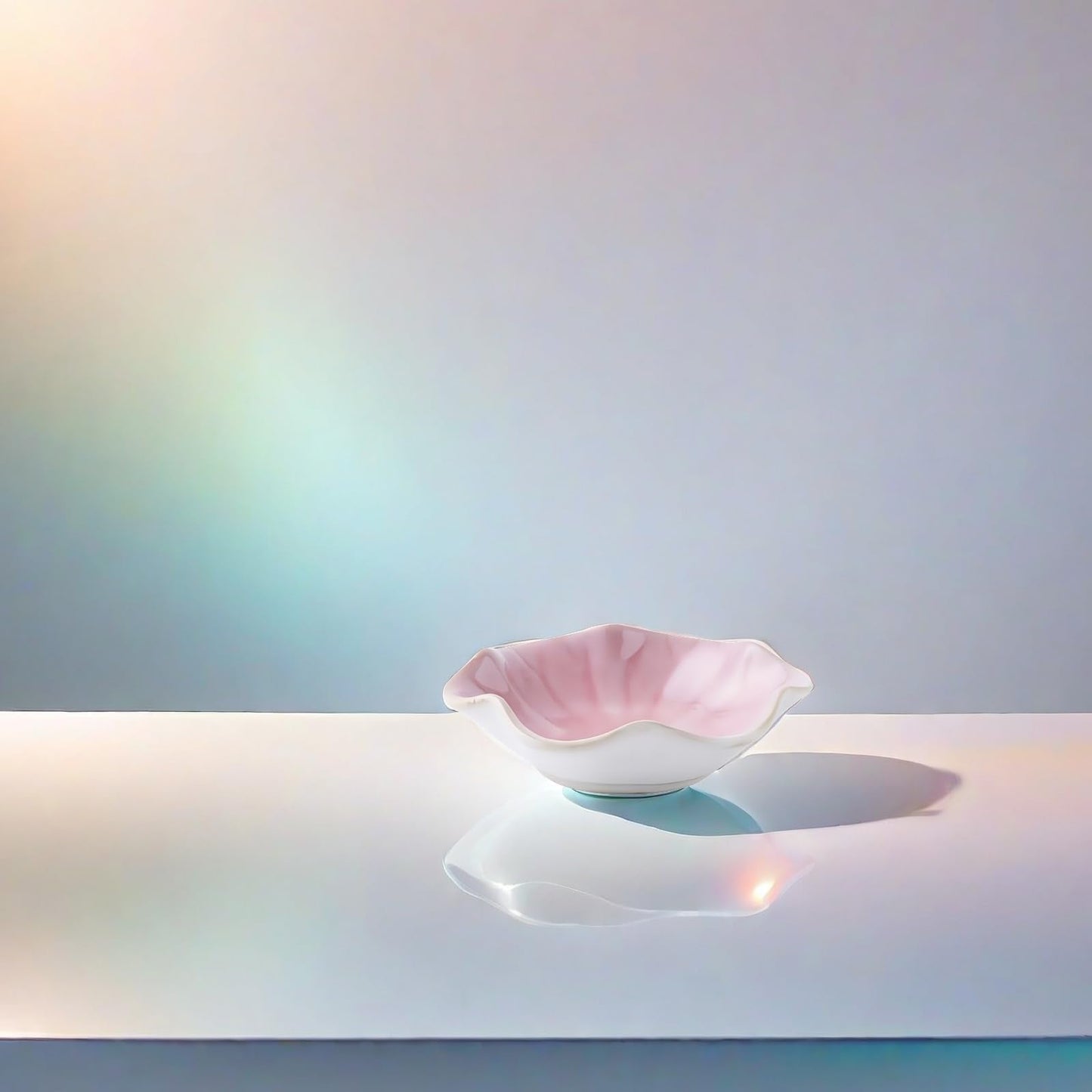 2Pcs Jewelry Dish - Kiln-Changed Ceramic Lotus Leaf Shape Ring Dish, Small Trinket Trays for Jewelry, Rings, Keys, Decorative Dish for Home, Perfect Gifts for Mom, Friends, Sisters, White & Pink