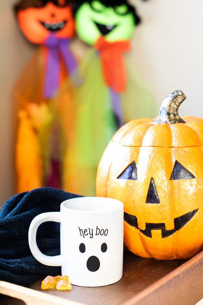 Pearhead Halloween Coffee Mug Set of 2 Fall Pumpkin Ghost Ceramic Cups 16oz Microwave Dishwasher Safe Autumn Gift