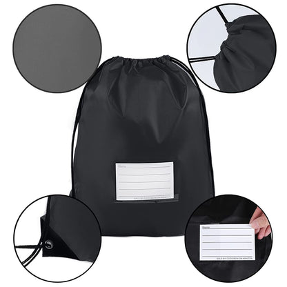 CODOBON 50 Pack Drawstring Bags,Bulk Draw String Backpack, DIY Gym Sports Cinch Bag Sackpack for Women Men, Black