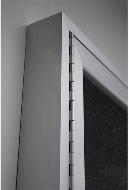Ghent 48" x 72" 3-Door indoor Enclosed Recycled Rubber Bulletin Board, Shatter Resistant, with Lock, Satin Aluminum Frame,Black (PA34872TR-BK)-Made in the USA