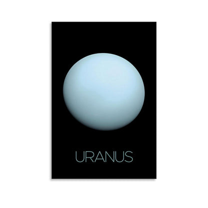 XIAOLOUTINYU Solar System Canvas Wall Art - Uranus Planet Space Poster for Kids Room Bedroom Classroom, STEM Educational Astronomy Decor, Science Gift for Boys Girls Teens, 12x18 Inch Unframed