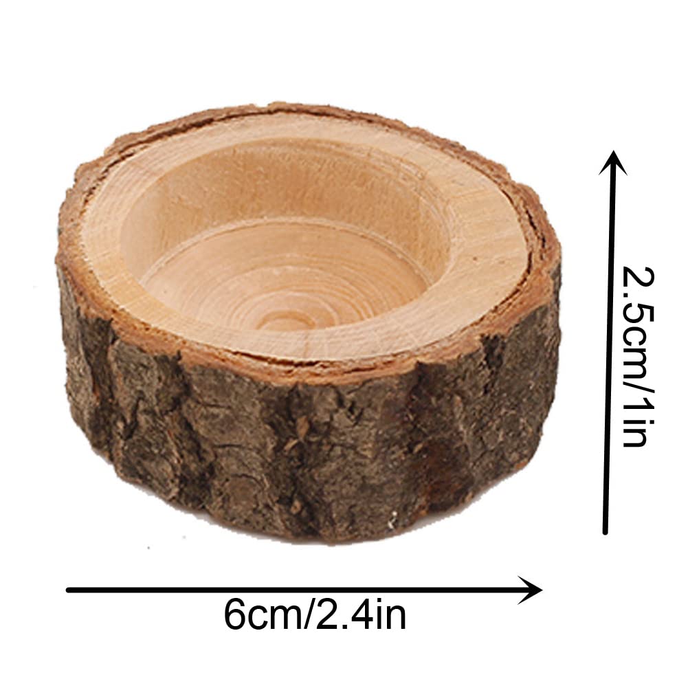 12pcs Wooden Tealight Candle Holder Wood Votive Tealight Holder Tealights Candlestick Pillar Candle Stands for Dining Table Wedding Party(Color:Wood)