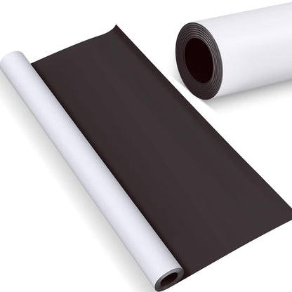 Amylove Blank White Surface Magnet Sheets 24 Inch x 10 Feet, 40 Mil Magnetic Roll Printable Flexible Vinyl Blank Magnetic Sign Sheet Safe for Vehicles DIY Craft Project