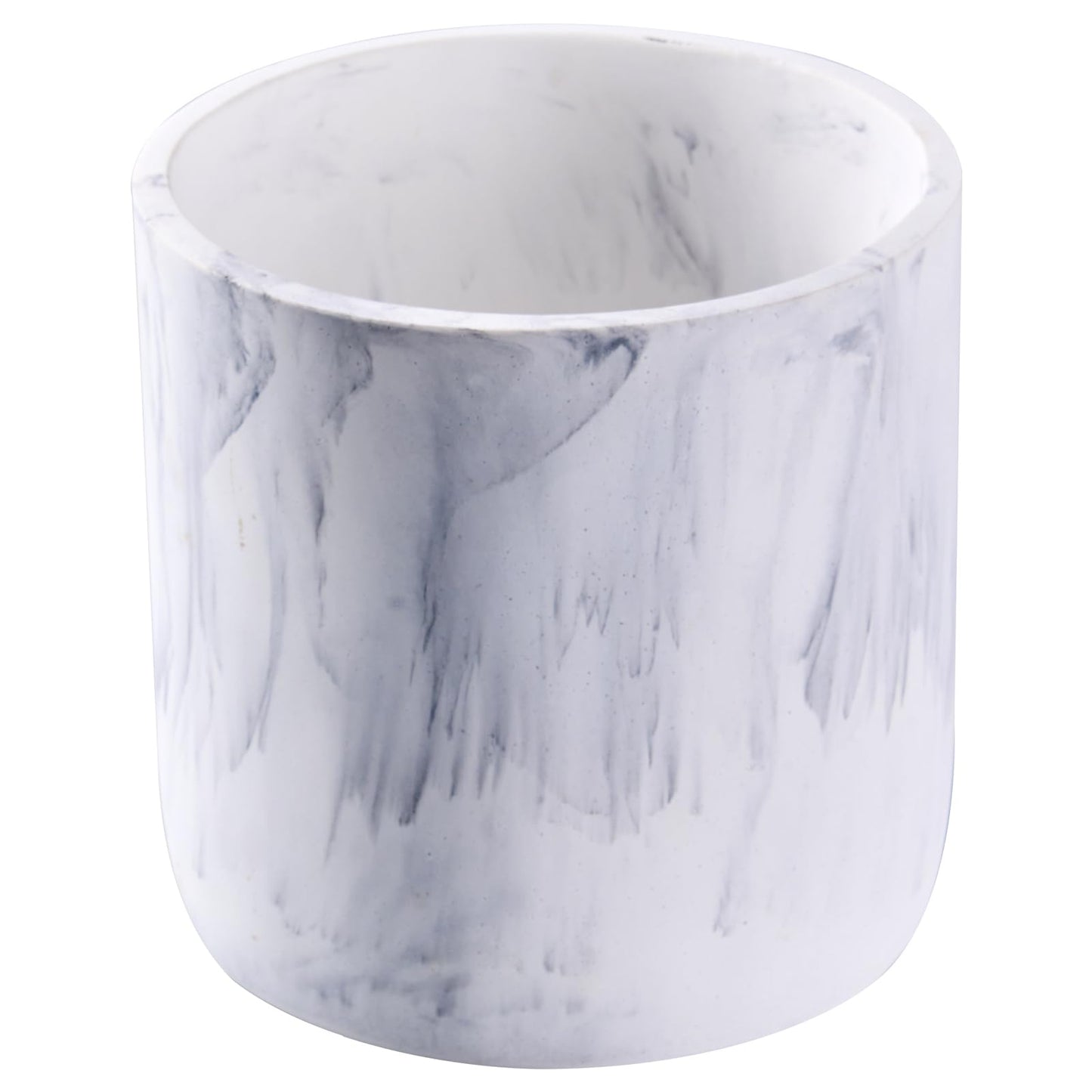 Ekirlin 6 Inch Resin Plant Pot Indoor - Natural Marble Texture Garden Planter with Drainage Hole, Removable Rubber Stopper and Non-Slip Soft Pad, Modern Succulents Containers for Home, Outdoor