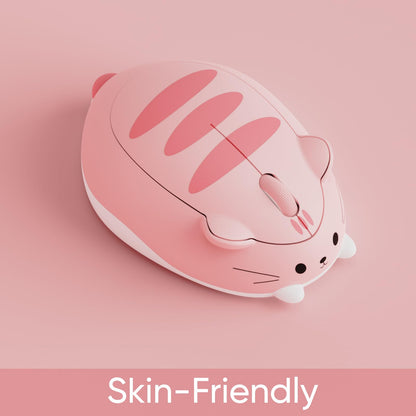 Akko Cat Theme Wireless Gaming Mouse, 2.4G GHz with a USB Receiver, Cute Optical Cordless Cartoon Mice for Computer/Laptop/Desktop/PC, Compatible with Mac/Win (Gray Mimo)