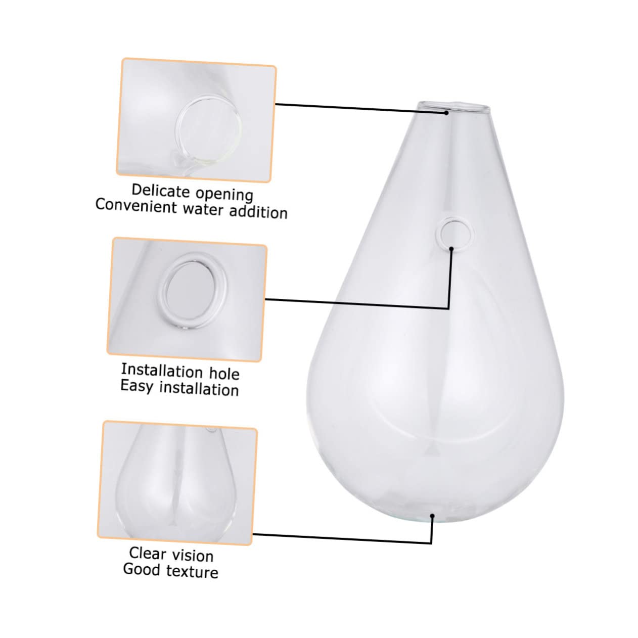 KESYOO 1pc Water Drop Flower Holder Wall Mounted Fish Tank and Plant Vase for Hydroponics Decorative Container for Home Hotel