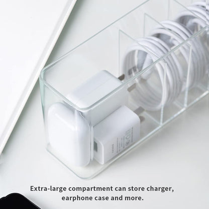 Nkocvew Charger Cable Cord Storage Organizer Box - 2 Pack With Lid - Easy Storage Without Cable Ties