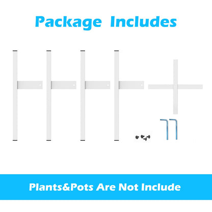 DDPow Heavy Plant Stand for 10"-16" Plant Pot Indoor Outdoor Corner, Adjustable Metal Heavy Duty for Large Pot (White 1 Pack)