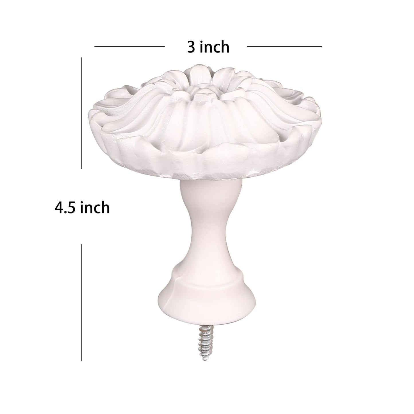 SUQIOME Set of 2 Blossom Window Drapery Vintage Curtain Adhesive Medallion Holdbacks Tiebacks, Wall Hook, Tassel Holder for Room (White)