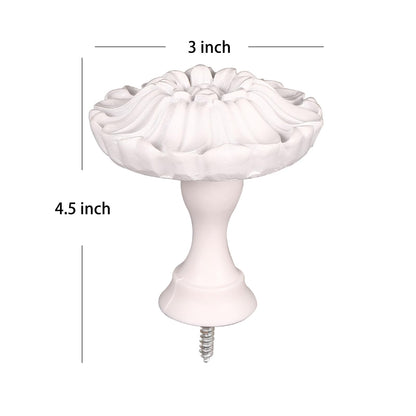 SUQIOME Set of 2 Blossom Window Drapery Vintage Curtain Adhesive Medallion Holdbacks Tiebacks, Wall Hook, Tassel Holder for Room (White)