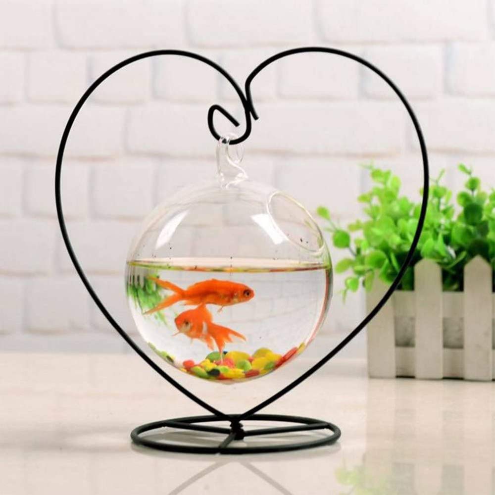 YY YEARCHY Ornament Display Stand Heart Shaped Hook Rack Holder for Hanging Glass Globe Pot Terrarium Witch Ball Home Christmas Wedding Decoration Creative Gift (2, 4.7" x 9" x 9")