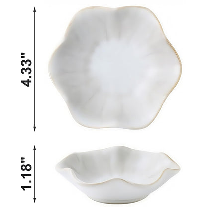 2Pcs Jewelry Dish - Kiln-Changed Ceramic Lotus Leaf Shape Ring Dish, Small Trinket Trays for Jewelry, Rings, Keys, Decorative Dish for Home, Perfect Gifts for Mom, Friends, Sisters, White & Pink