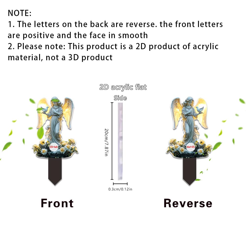 YUEYINGMG Garden Decor, Acrylic 2D Stake, Pot Plants Garden Yard Lawn Outdoor Fairy Statue Ornaments, Fairy Garden Accessories Decoration (Style D)