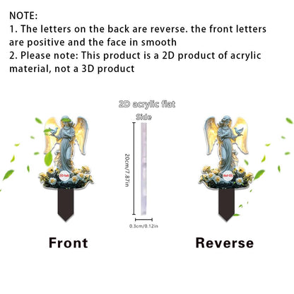 YUEYINGMG Garden Decor, Acrylic 2D Stake, Pot Plants Garden Yard Lawn Outdoor Fairy Statue Ornaments, Fairy Garden Accessories Decoration (Style D)