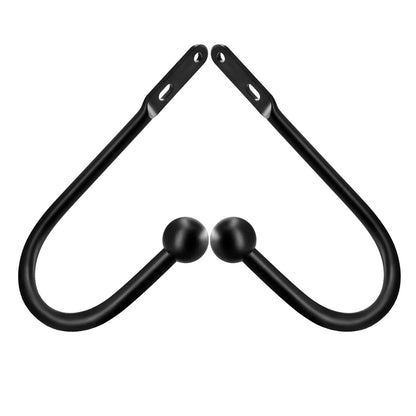 VRSS Wall Mount Curtain Tiebacks Drapery Holdbacks Curtain Holdback Hooks 6" L x 3" W Simple Style (4pcs Black)