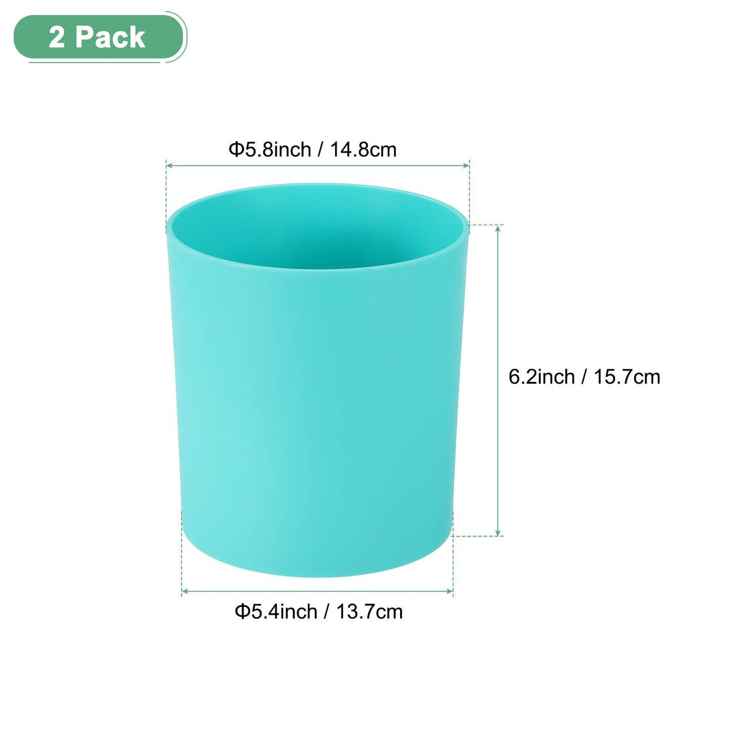 M METERXITY 2-Pack Plastic Plant Pots, 6 Inch Plastic Planters Round Flower Planter Containers Flower Pots for Indoor/Outdoor/Garden, Plant Holder [Blue]