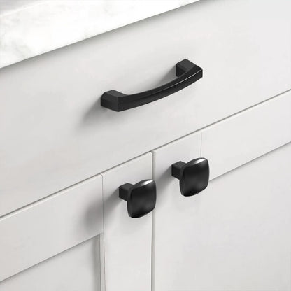 Asidrama 10 Pack Matte Black Cabinet Knobs Kitchen Drawer Knobs Cabinet Pulls Black Cabinet Hardware Square Knobs for Dresser