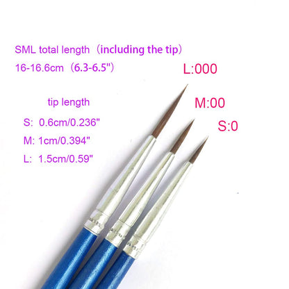 60 Pack Pointed Round Painting Brush,Hand Made Thread Drawing Brush,Detail,Nail Brushes for Detail and Miniature Drawing,Painting,Coloring by Acrylic, Oil and Watercolor (M(#00))