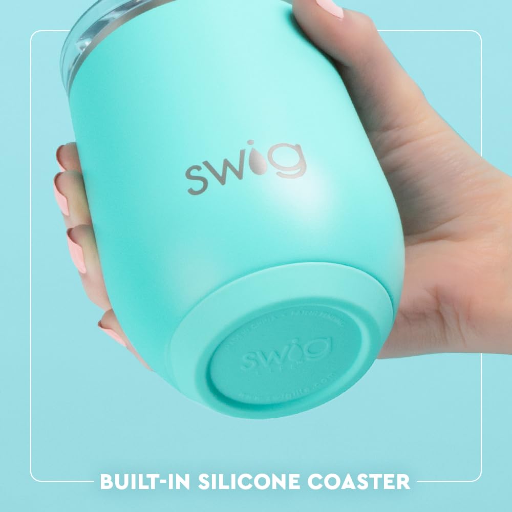 Swig Life 12oz Wine Tumbler with Lid, Halloween, Stainless Steel, Dishwasher Safe, Portable, Triple Insulated Wine Tumbler (Candy Corn)