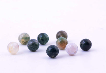 Natural Stone Beads 100pcs 6mm India Agate Round Genuine Real Stone Beading Loose Gemstone Hole Size 1mm DIY Smooth Beads for Bracelet Necklace Earrings Jewelry Making (India Agate, 6mm)
