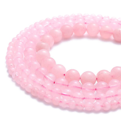BEADIA Natural Rose Quartz Crystal Stone Round Loose Semi Gemstone Beads for Jewelry Making 10MM 38PCS