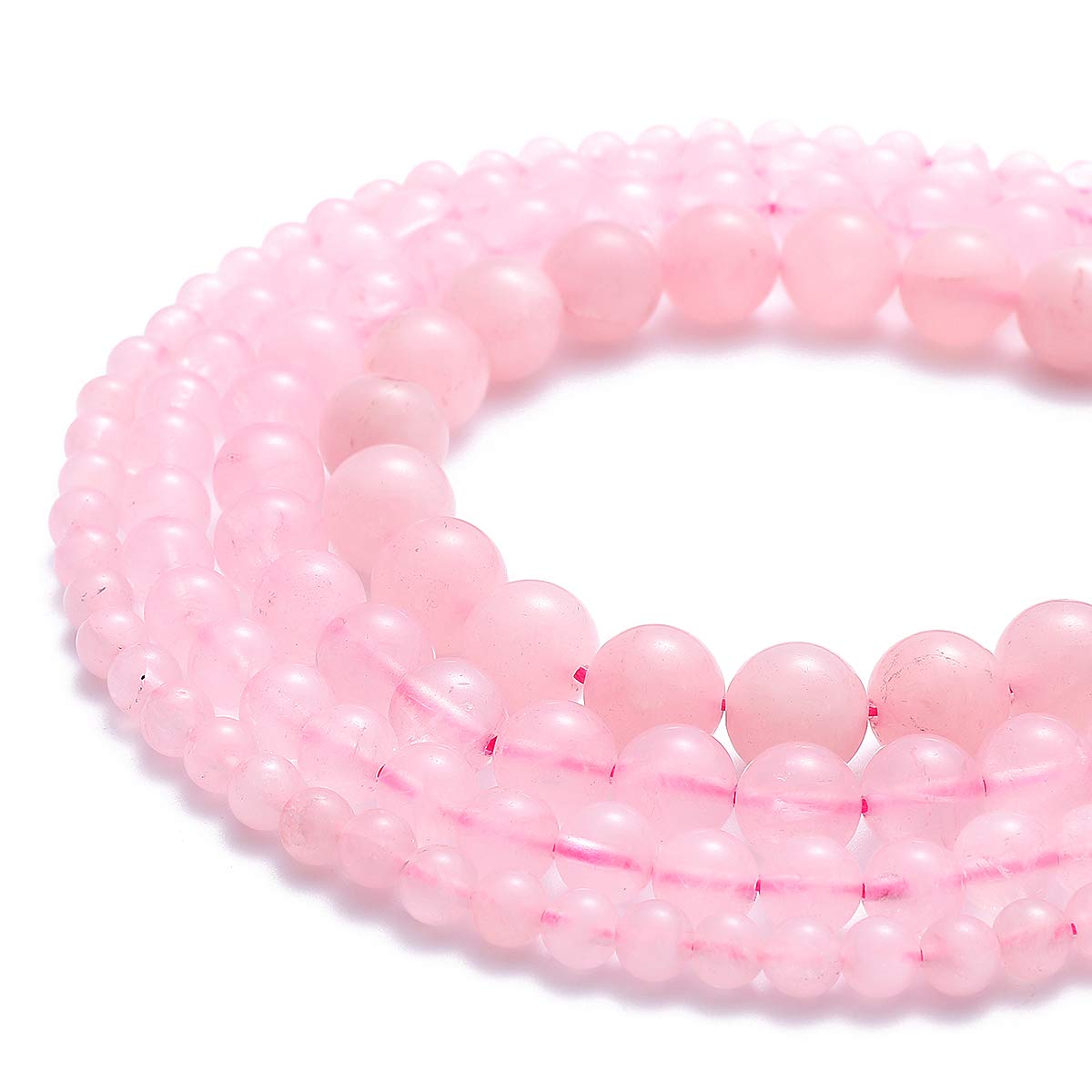 BEADIA Natural Rose Quartz Crystal Stone Round Loose Semi Gemstone Beads for Jewelry Making 12MM 32PCS