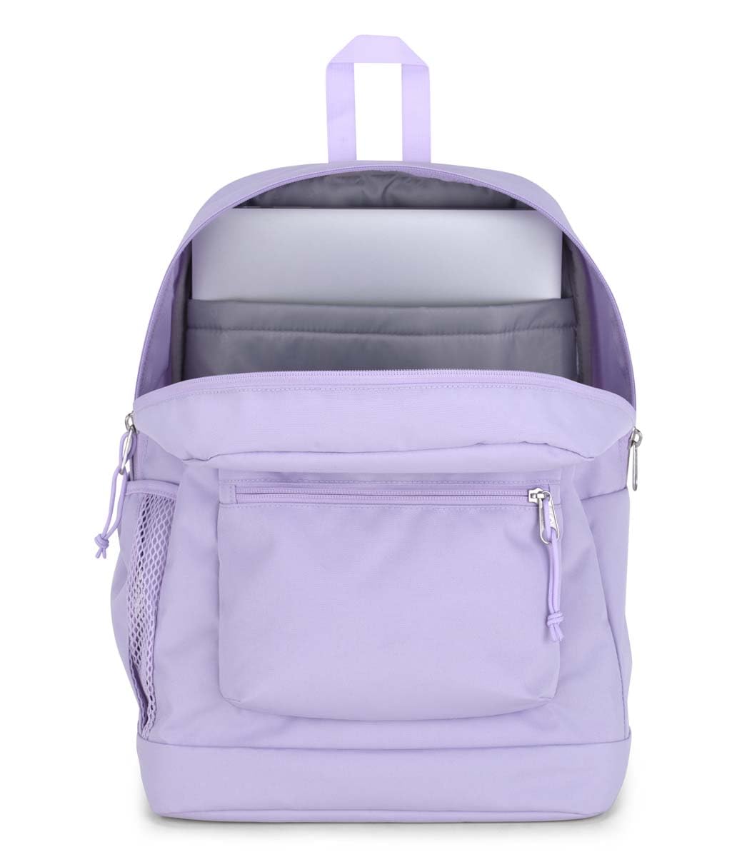 JanSport Cross Town Plus Backpack - Large Main Compartment, Side Water Bottle Pocket, 15-Inch Padded Laptop Sleeve - Pastel Lilac