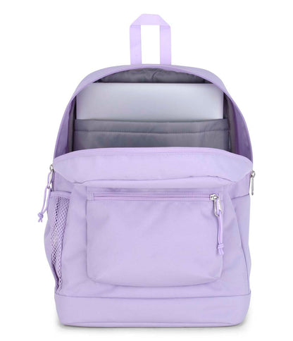 JanSport Cross Town Plus Backpack - Large Main Compartment, Side Water Bottle Pocket, 15-Inch Padded Laptop Sleeve - Pastel Lilac