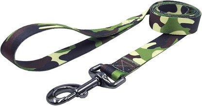 Dog Collar Leash Set, Camouflage Pattern, Polyester Material, Adjustable Collar and 5ft Matching Leash, for Puppy Dogs.(XS, Camo)