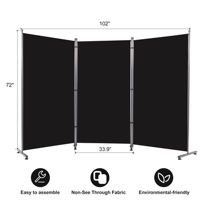 Room Divider 6FT Folding Privacy Screens, 3 Panel Partition Room Dividers w/Freestanding Design, Portable Wall Divider for Room Separtation, Fabric Room Divider Panel Sceen for Home Office Bedroom
