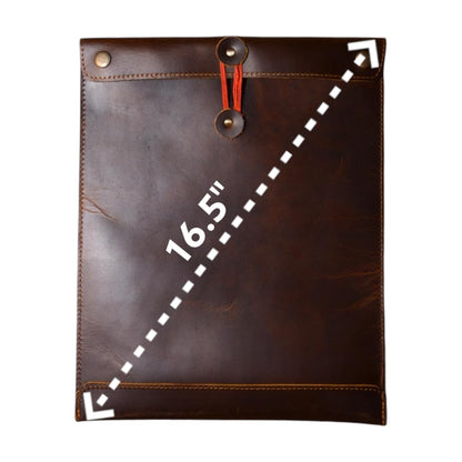 Leather Mailing Envelope Document Holder, Leather Portfolio Binder,A4 Letter Size Filing Folder,Gummed Folder Case Vertical Protector, Office Padfolio, Handmade Desk Accessories (Bourbon Brown)