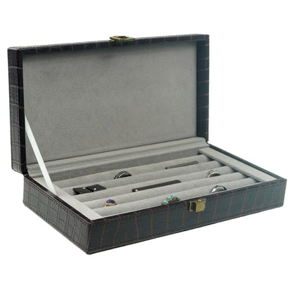 Decorebay Iconic Vegan Crocodile Leather Cufflink, Ring Storage Box and Organizer