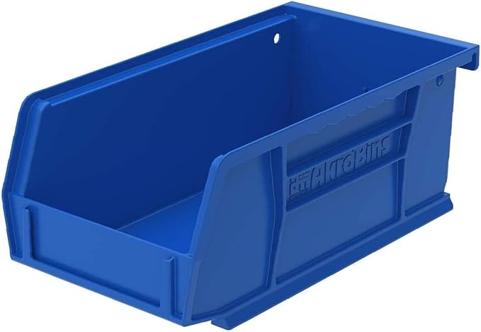 Akro-Mils 30220 AkroBins Plastic Storage Bins, Space-Saving Stackable Bins for Garage, Pantry, Craft Organization, 7" x 4" x 3", Blue, 24-Pack
