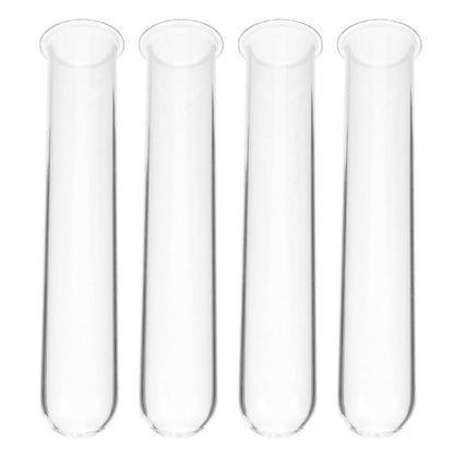 BUTIFULSIC 4pcs Glass Test Tube Hydroponic Vases for Plant Propagation, Small Glass Containers for Desk Terrarium and Flower Display, 2.5x3x18cm