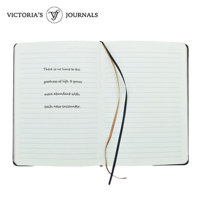 VICTORIA'S JOURNALS Leatherette Vintage Journal Hard Cover Lined Notebook Old Looking Travel Diary Black, 5.7'' x 8.1''