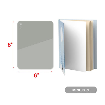 TOWON Small Glass Dry Erase Board, Desk White Board with Standing, Mini Whiteboard Easel Pad Set, Stenography Artifact for Office, Home and School Supplies, 8 x 6 Inches, Gray