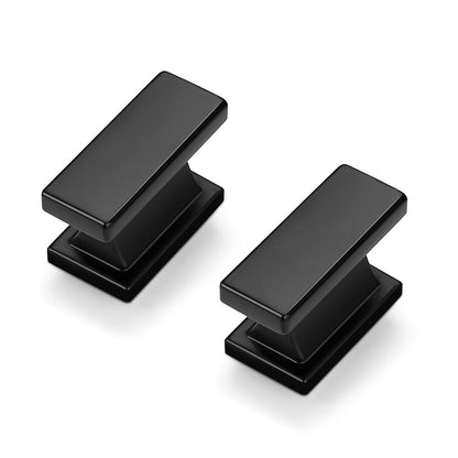 Probrico 10 Pack Black Cabinet Knobs and Pulls, 1.5 Inch (38mm) Rectangle Single Hole Drawer Handles for Kitchen, Bathroom, Dresser Cabinets