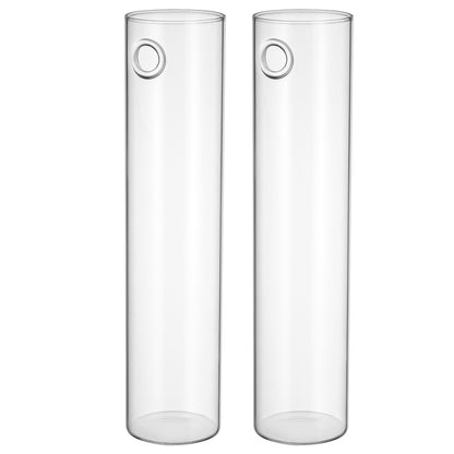 Uonlytech Wall Hanging Glass Vases for Hydroponic Plants, 2pcs Large Cylinder Water Plant Holders, Terrarium Stations for Home Décor and Indoor Garden