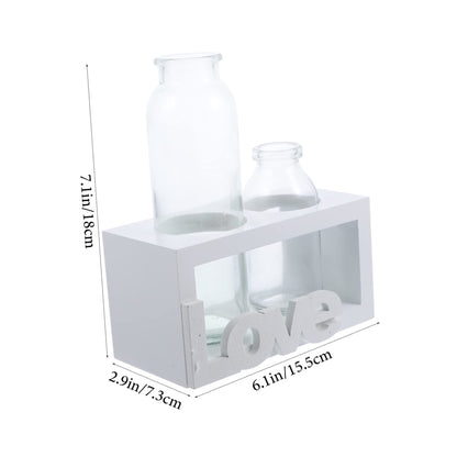 VICASKY Glass Terrarium Vase with Wooden Stand for Hydroponic Plants Modern Desktop Decoration Indoor Water Planter for Flower Arrangements Stylish Home Decor