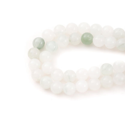 6mm 60pcs DIY Natural White Jade Stone Beads Round Healing Crystal Gemstone Loose Beads for Jewelry Making Handmade Bracelet Necklace