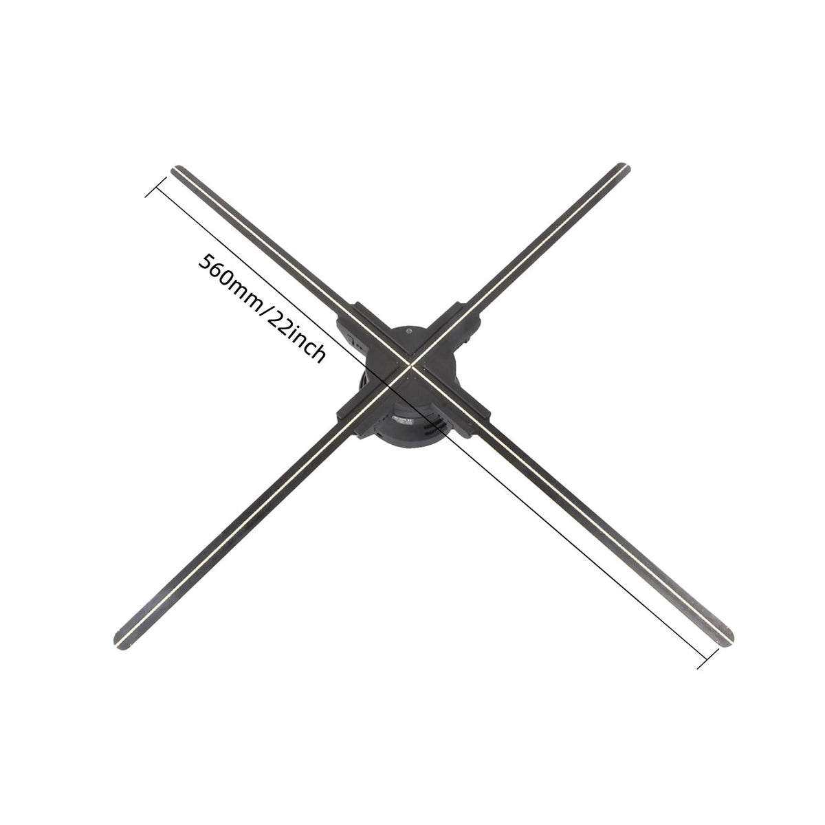 3Dhologramfan, Holographic Fan Projector Screwless Led Lights HD with App and WiFi, Remote Control for Bar, Shop, Halloween, Christmas, (22 "(WiFi+remote control+Bluetooth))with 1500 Video Library