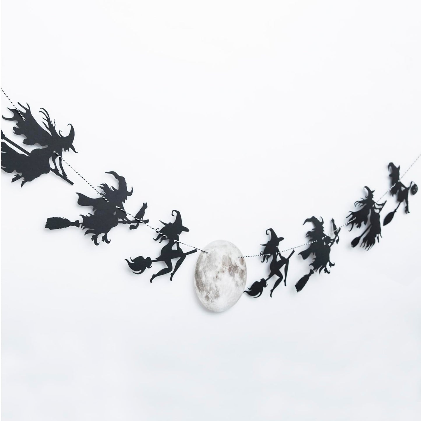 Halloween Witch Banner, Witchy Full Moon Garland, Halloween Decorations, Fall Decor