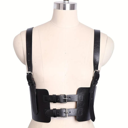 ALRICOL Women Fashion Faux Leather Waist Belt Steampunk Underbust Corset