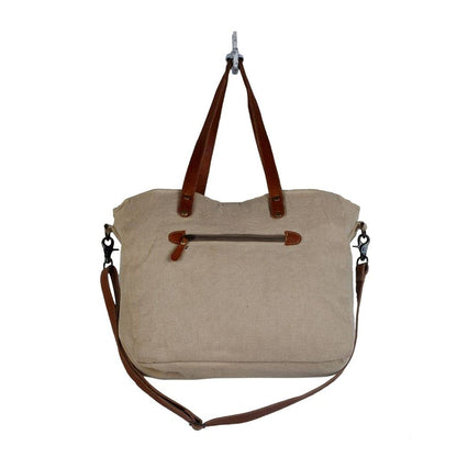 Myra Bag Wholesome Organic Boho Purses for Women - Canvas Fabric Market Bag, Boho Handbags for Women with Leather Accents, Chic Military Aesthetic, Casual Cloth Purses for Everyday, Shopping