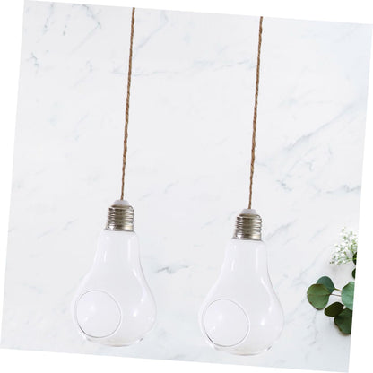 HANABASS 2pcs Light Bulb Hydroponic Vase Creative Hanging Terrarium Flower Container for Home Office Decor Stylish Glass Plant Organizer for Indoor Decoration