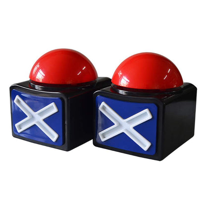 Game Answer Buzzer 2 Pcs, Game Buzzer Alarm Sound Play Button with Light Trivia Quiz Got Talent Buzzer Toys for Kids Adult